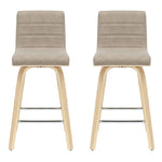 Vienna - 35.5" Swivel Counter Height Square Back Wood Bar Stool With Faux Leather Seat