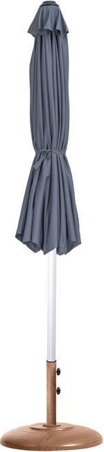 Fiji - Aluminum Patio Umbrella With Round Teak And White Base