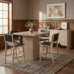 Entwine - Vegan Leather Upholstered Counter Stool - Painted Natural