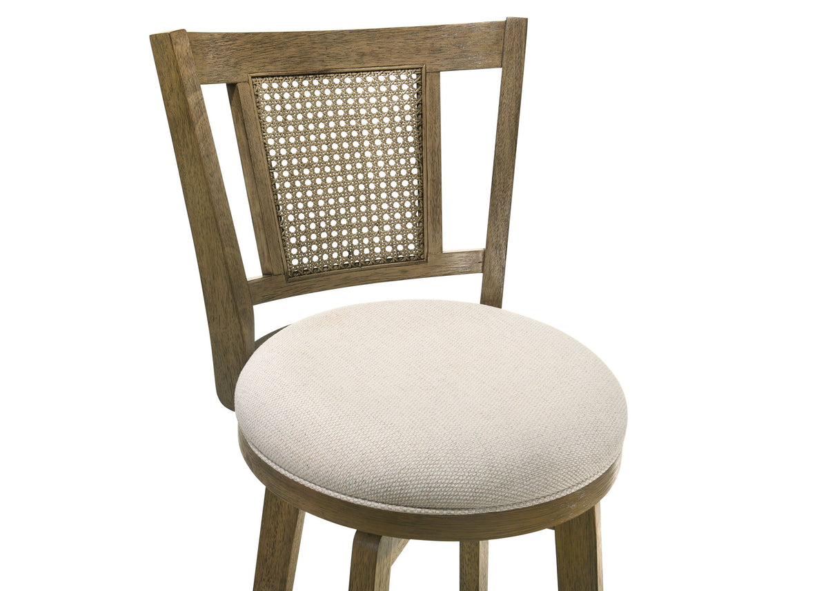 Isla - 26" Putty Brown Counter Height Rubberwood Swivel Barstool