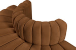Arc - Velvet 4 Piece Modular Sofa - Saddle