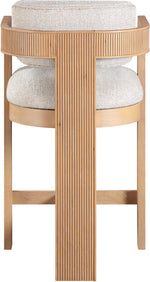 Sacha - Linen Stool With Natural Base