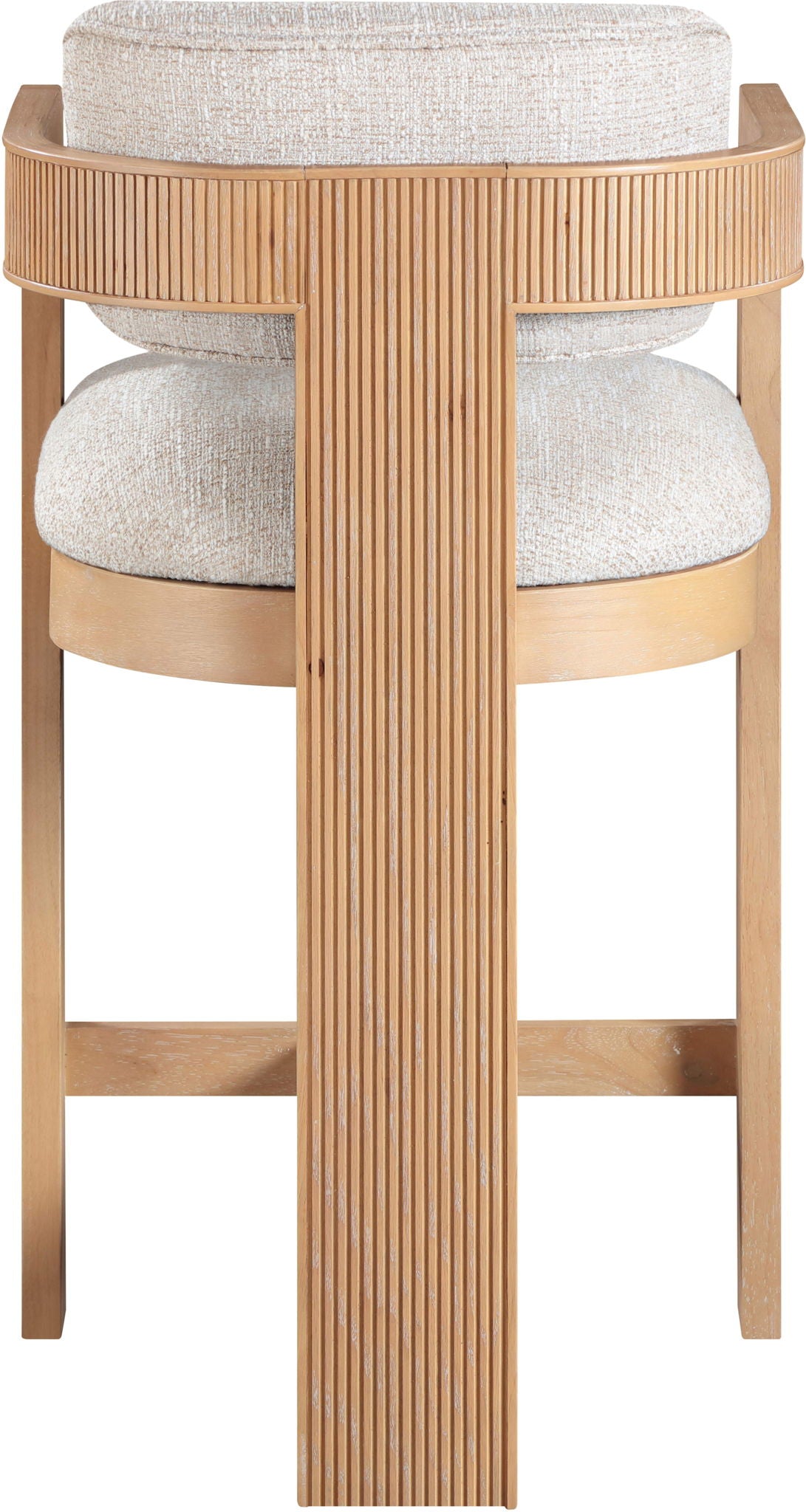 Sacha - Linen Stool With Natural Base