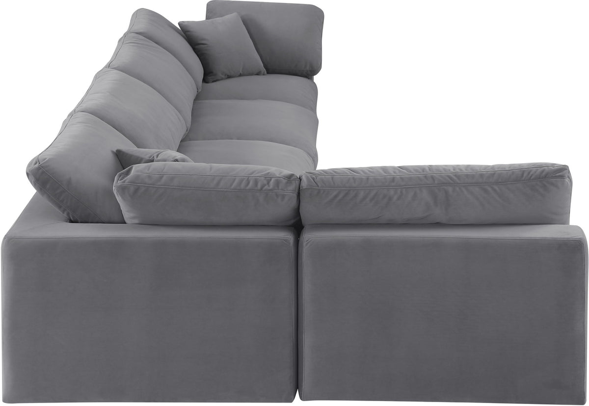 Comfy - 5 Piece Velvet Modular Sectional