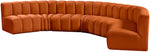 Arc - Velvet 7 Piece U-Shaped Modular Sofa