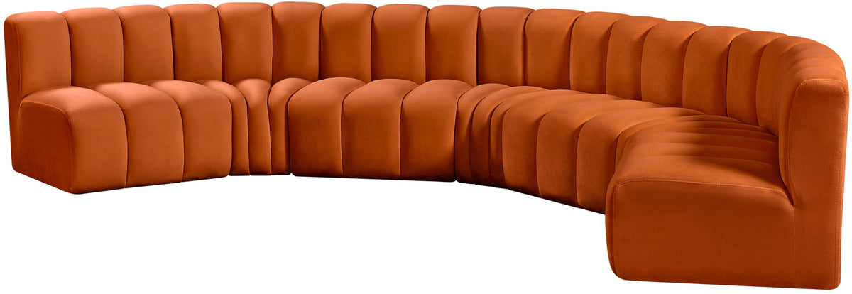 Arc - Velvet 7 Piece U-Shaped Modular Sofa