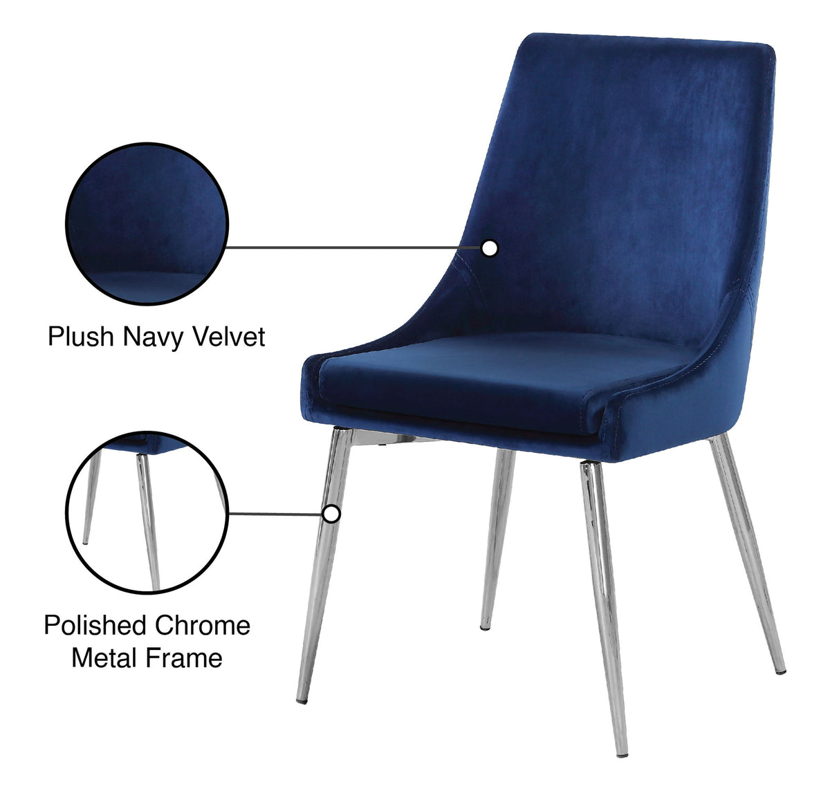 Karina - Dining Chair with Chrome Legs (Set of 2)