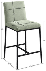 Reeves - Chenille Fabric Upholstered Counter Stool (Set of 2) - Black Base