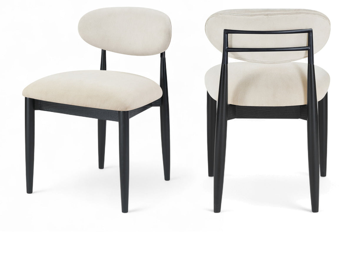 Riccio - Fabric Dining Side Chair (Set of 2) - Black Frame