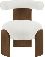 Calder - Linen Textured Fabric Upholstered Accent Chair - Painted Brown Base