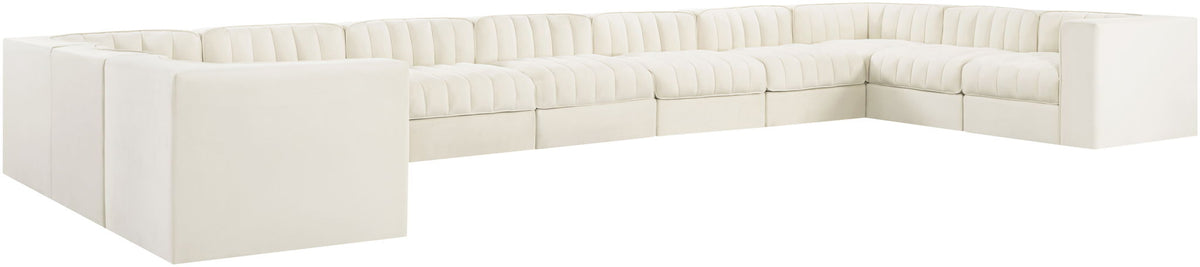 Rummi - Velvet Performance Fabric Upholstered 11 Piece Modular Sectional