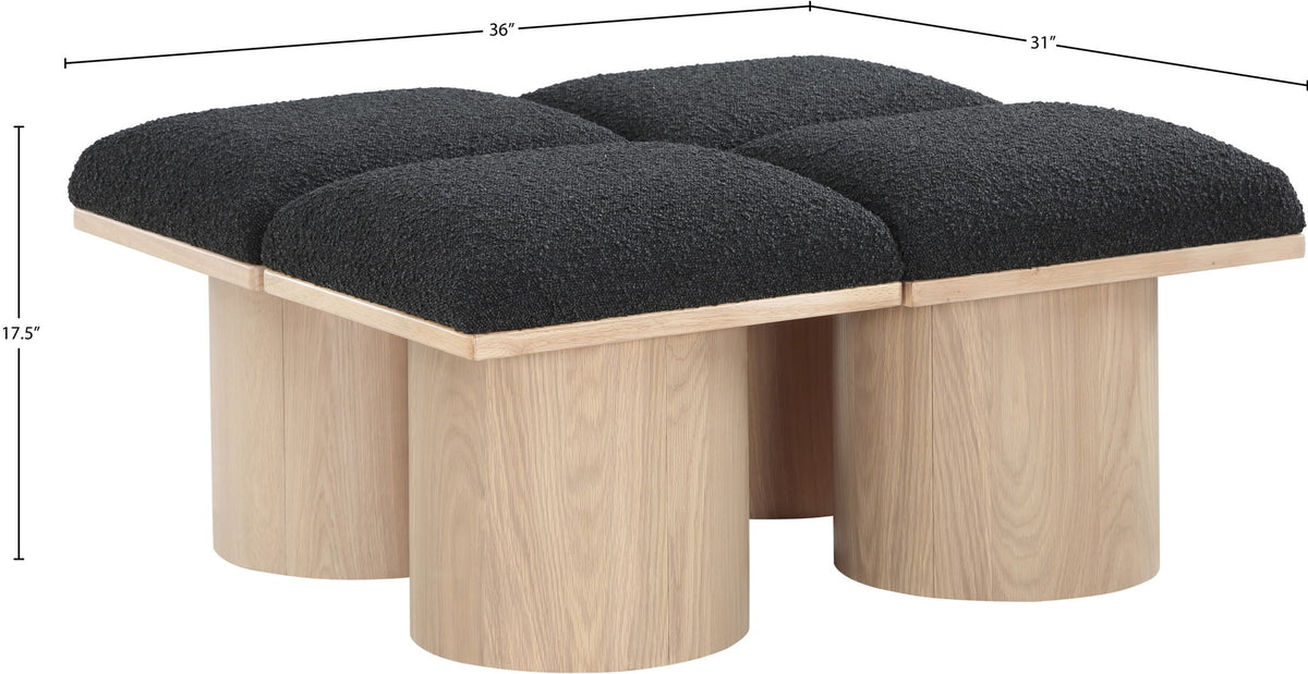Pavilion - 4 Piece Modular Bench With Natural Base