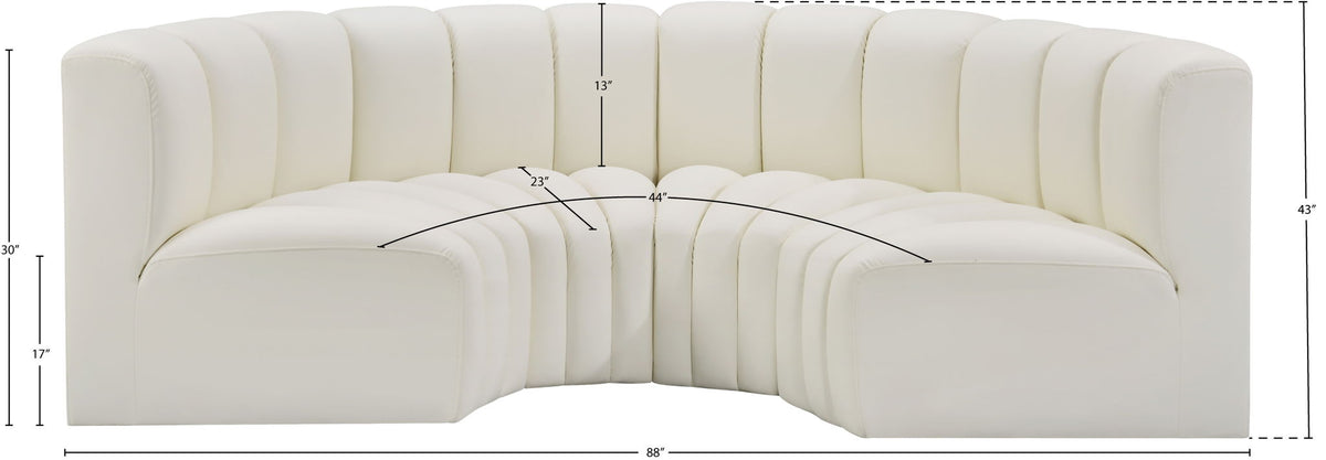 Arc - Faux Leather 4 Piece U-Shaped Modular Sofa