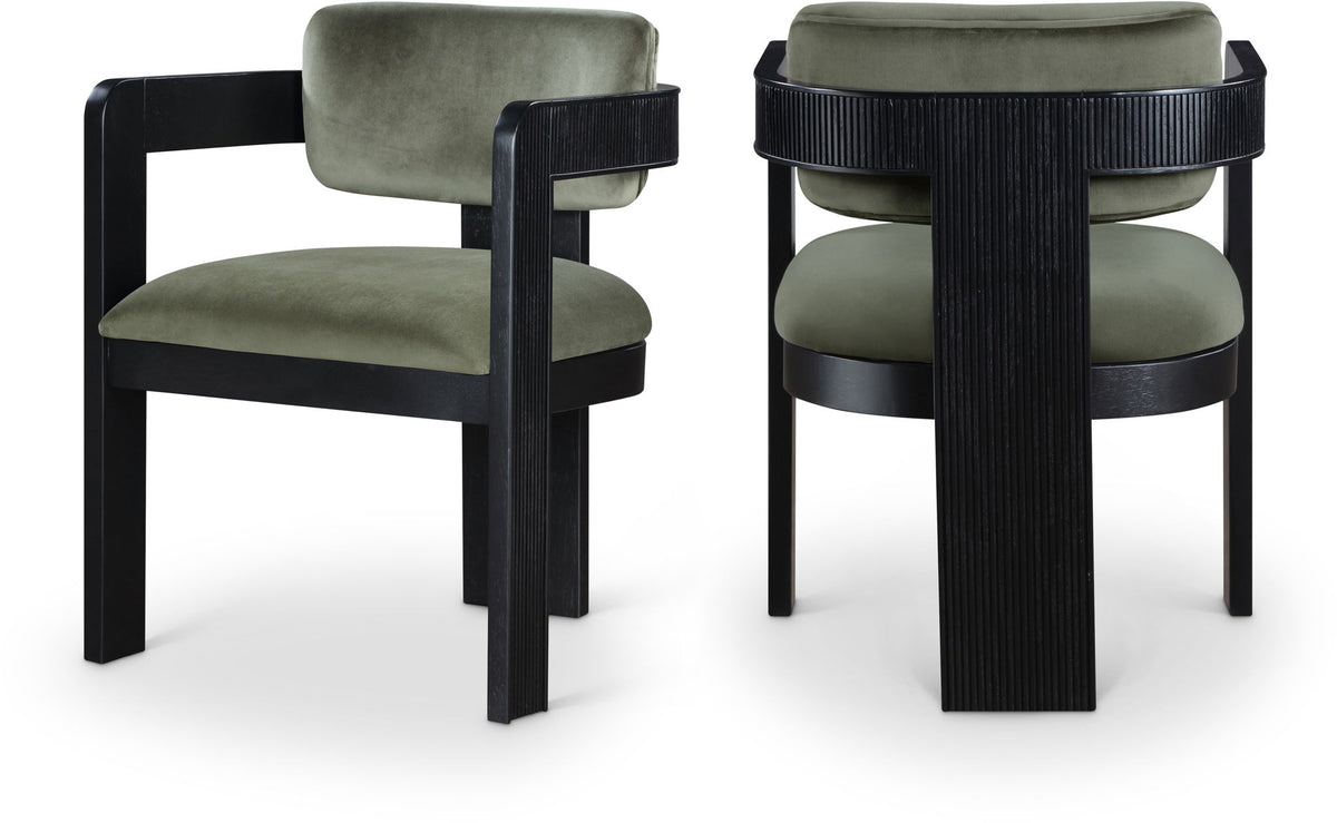 Sacha - Velvet Dining Chair With Black Base (Set of 2)