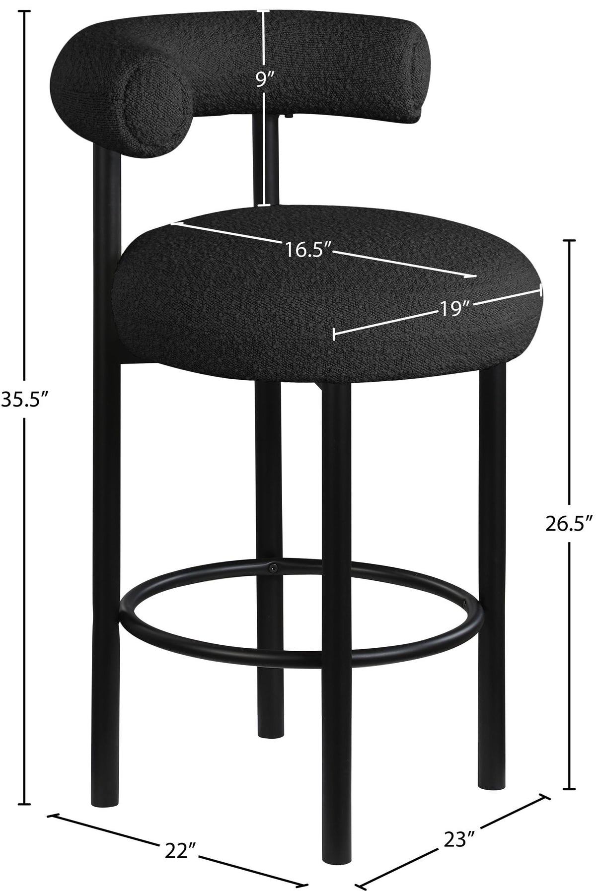 Bordeaux - Stool With Black Legs (Set of 2)