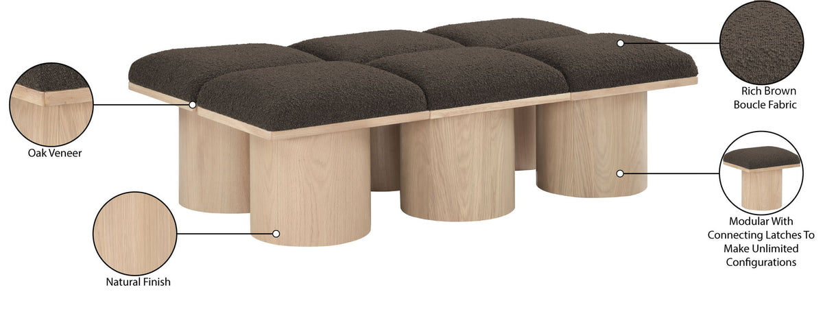 Pavilion - 6 Piece Modular Bench With Natural Base