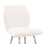 Tandy - Faux Leather And Brushed Stainless Steel 26" Counter Stool (Set of 2) - White
