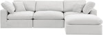 Comfy - 4 Piece Velvet Modular Sectional With Chaise - White