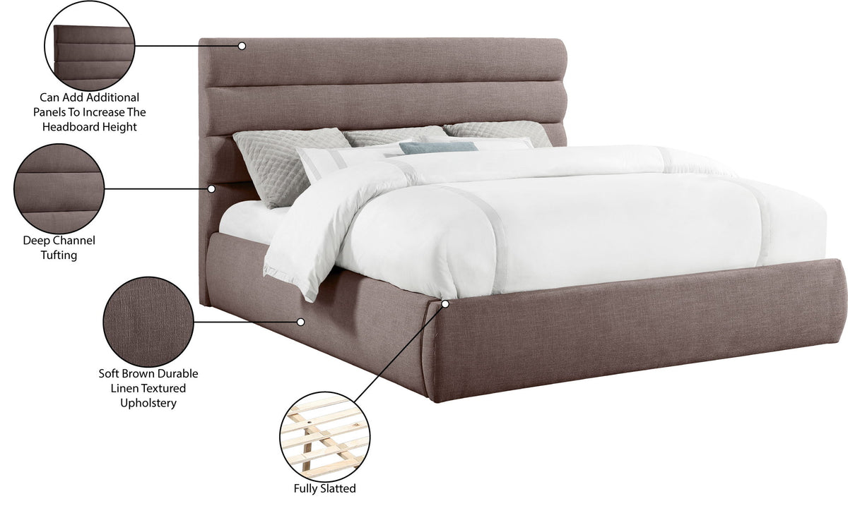 Adam - Linen Fabric Bed With 52" Headboard