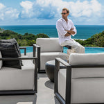 Remsen - Outdoor Lounge Chair - Black / Oyster