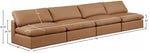 Comfy - Faux Leather Modular Armless Sofa 4 Seats