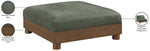 Turin - Chenille Fabric Upholstered Modular Ottoman - Walnut Base