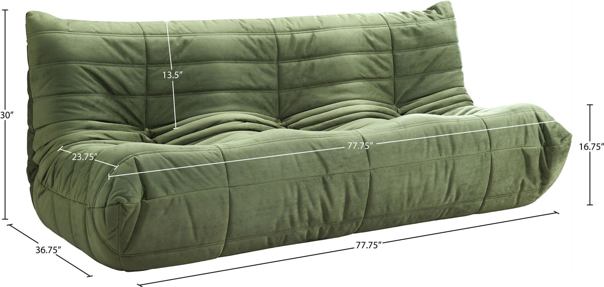 Relax - Velvet 77.75" Upholstered Sofa