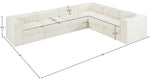 Rummi - Velvet Performance Fabric Upholstered 6 Piece Modular Sectional