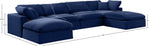 Comfy - 6 Piece Velvet Modular Double Chaise Sectional