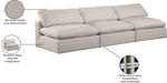 Comfy - Linen Modular Armless Sofa 3 Seats