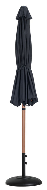 Fiji - Aluminum Patio Umbrella With Round Black And Teak Base