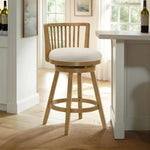 Harper - 30" Amber Glow Bar Height Rubberwood Swivel Barstool