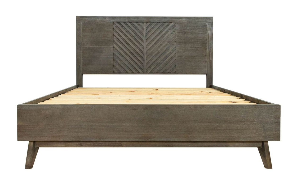 Eastern King Daisy Mid-Century Dark Acacia Bed by VIG Furniture - View 2