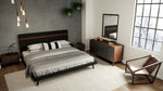Dali Mid-Century Grey Fabric & Walnut Bed by VIG Furniture - View 4