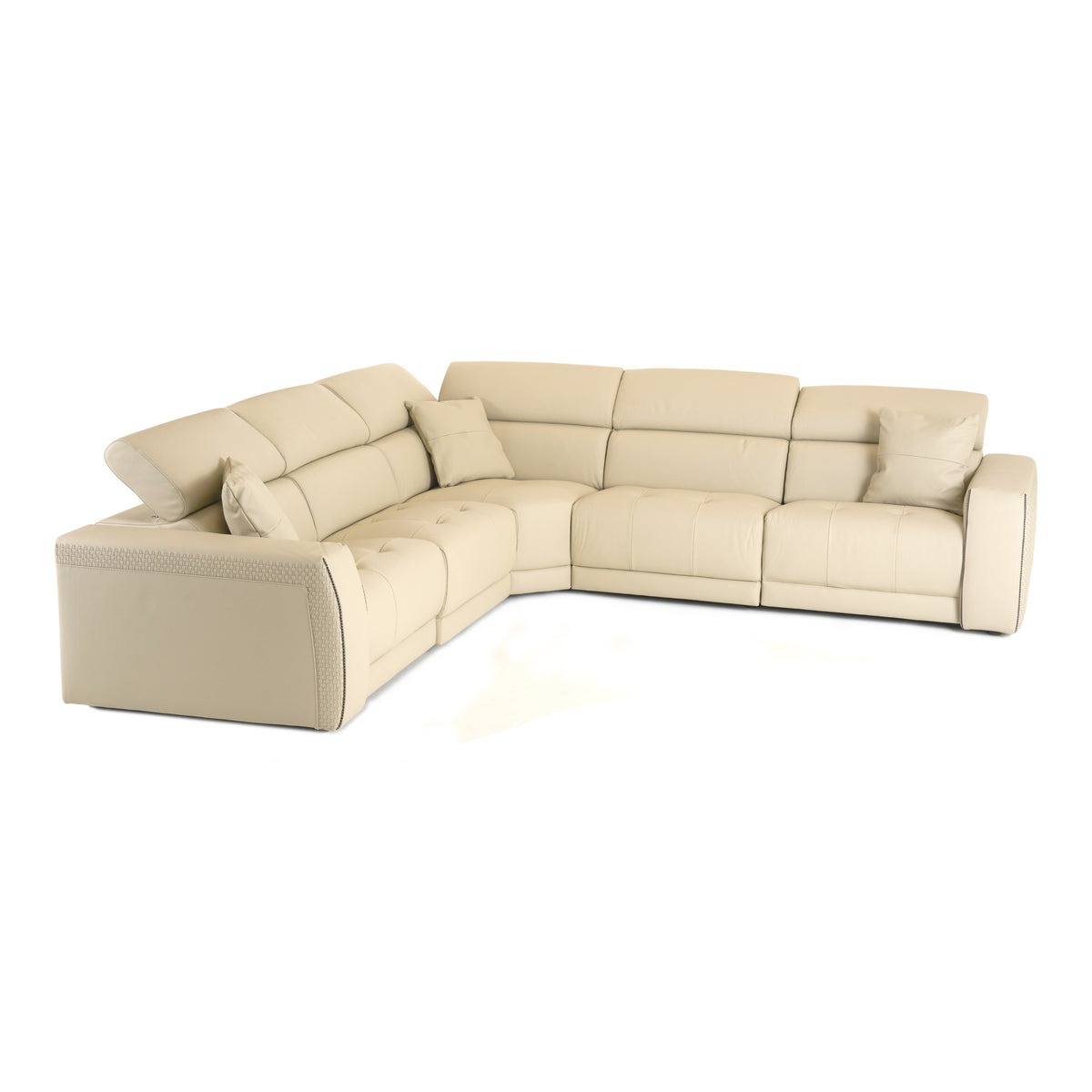 Dalton - Modern Italian Cream Leather Sectional Sofa + Recliners by VIG Furniture - View 1