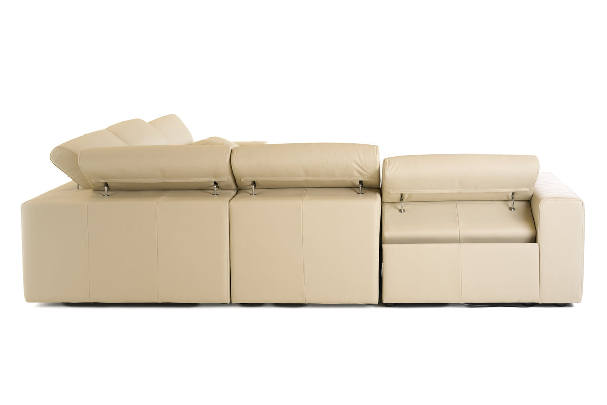 Dalton - Modern Italian Cream Leather Sectional Sofa + Recliners by VIG Furniture - View 3