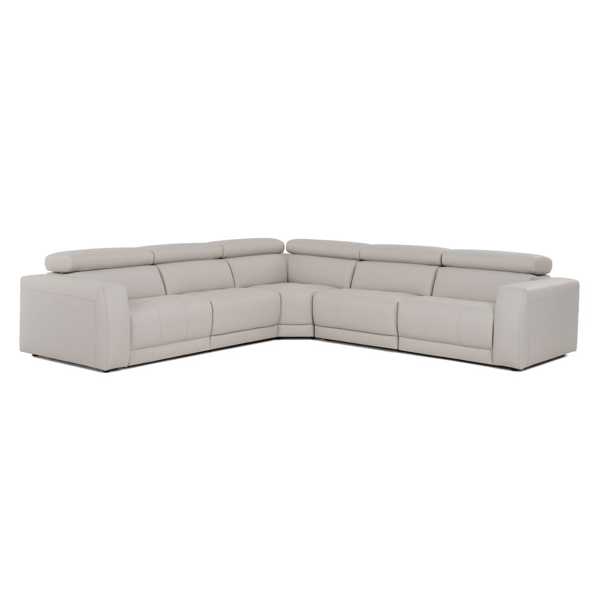 Dalton - Modern Italian Light Grey Leather Sectional + 2 Recliners by VIG Furniture - View 1