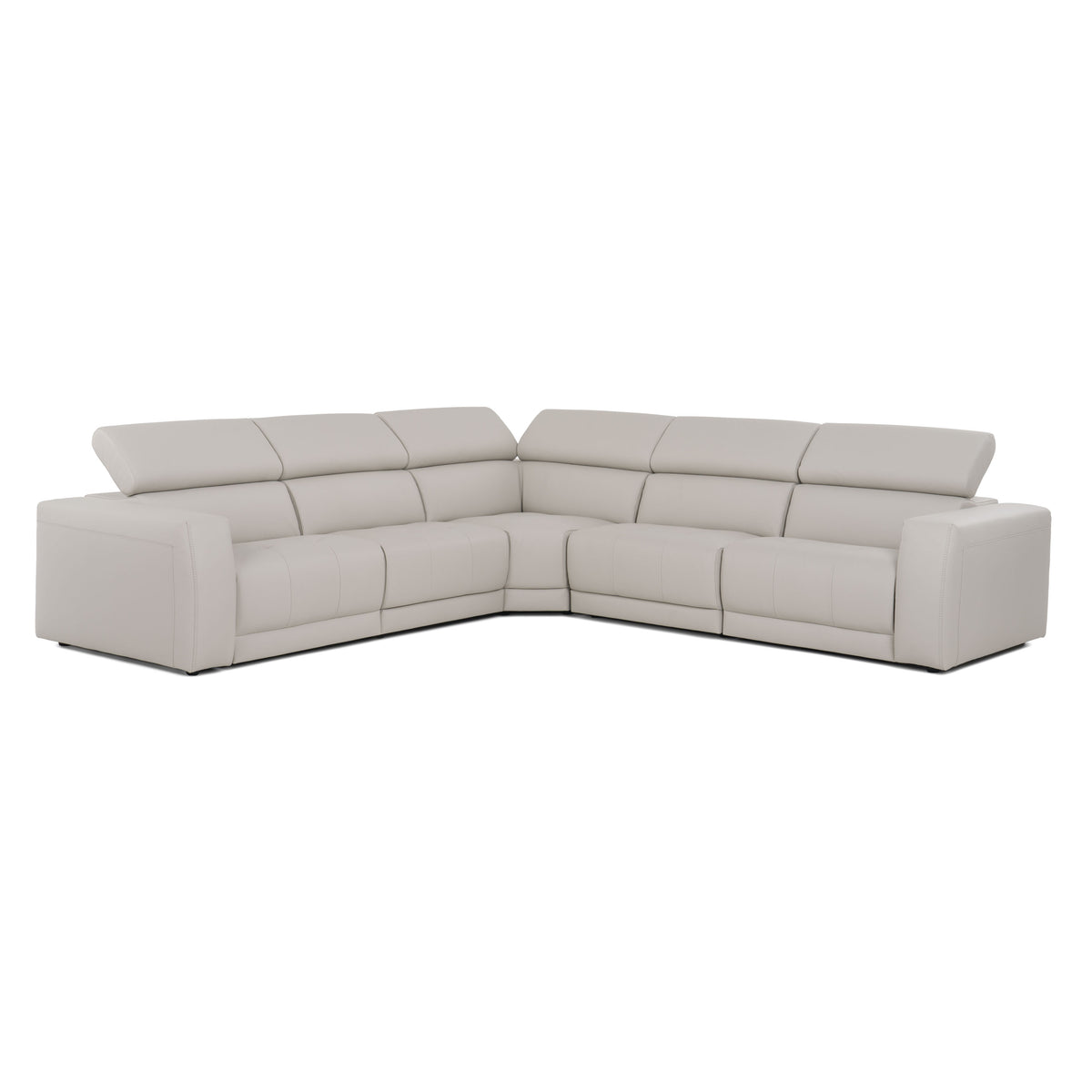 Dalton - Modern Italian Light Grey Leather Sectional + 2 Recliners by VIG Furniture - View 3