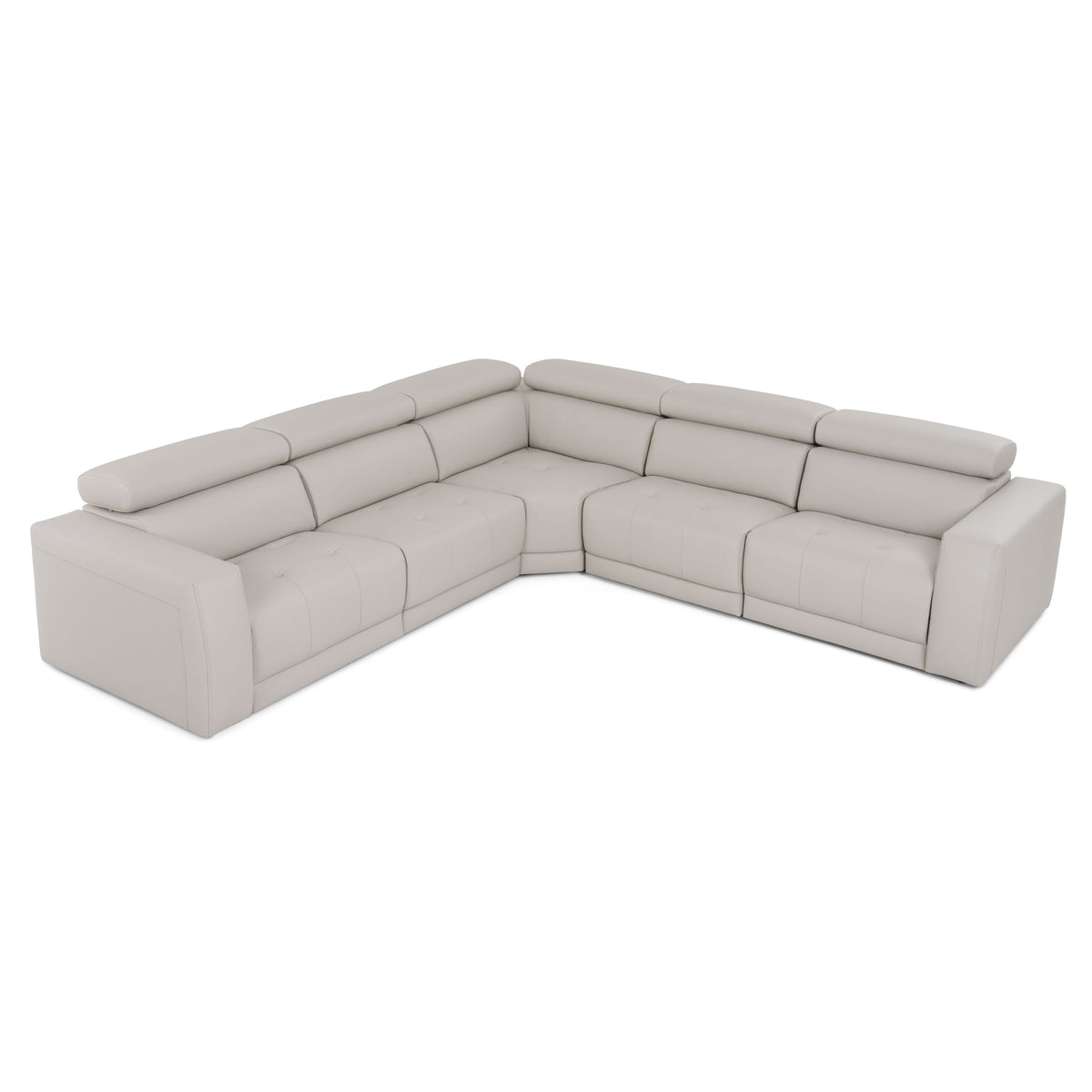 Dalton - Modern Italian Light Grey Leather Sectional + 2 Recliners by VIG Furniture - View 4