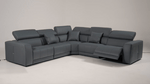 Dalton - Modern Italian Blue Leather Sectional Sofa + Recliners by VIG Furniture - View 9