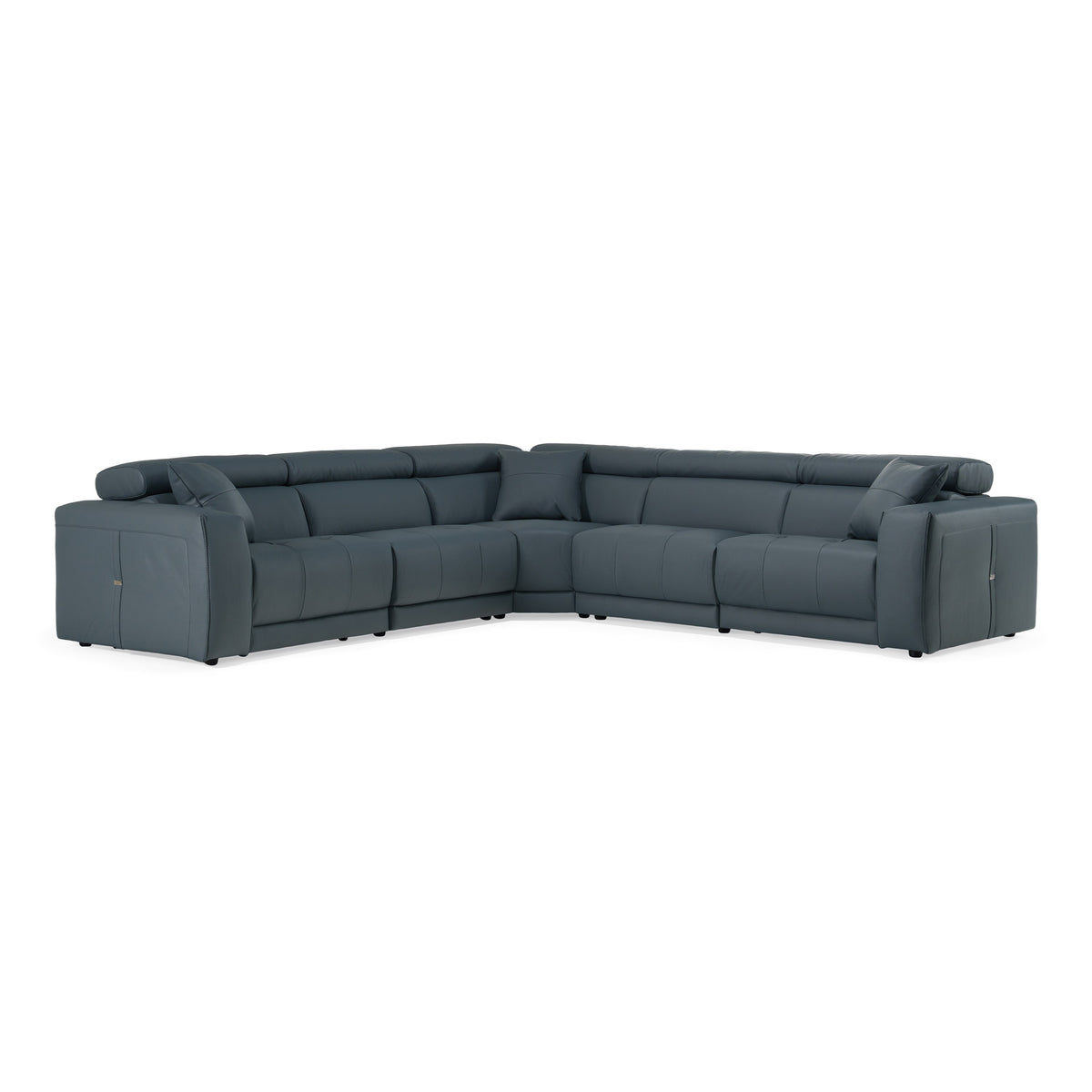 Dalton - Modern Italian Blue Leather Sectional Sofa + Recliners by VIG Furniture - View 1