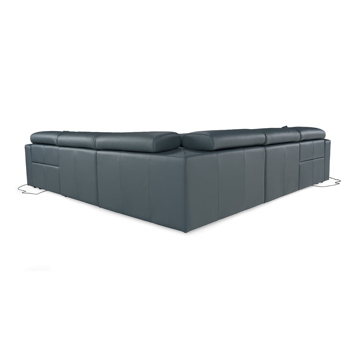 Dalton - Modern Italian Blue Leather Sectional Sofa + Recliners by VIG Furniture - View 5