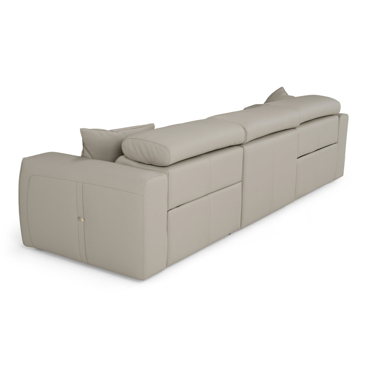 Dalton - Modern Italian Light Grey Leather 4-Seat Sofa + 2 Recliners by VIG Furniture - View 4