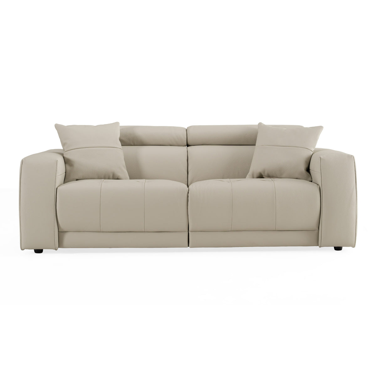 Dalton - Modern Italian Light Grey Leather 3-Seat Sofa + 2 Recliners by VIG Furniture - View 1