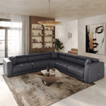 Dalton - Modern Italian Blue Leather Sectional Sofa + Recliners by VIG Furniture - View 10