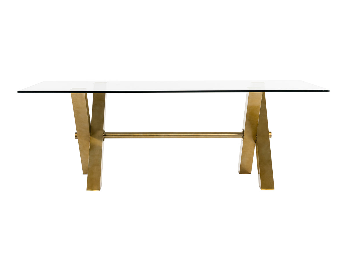 Dandy - Modern Golden & 15mm Glass Dining Table by VIG Furniture - View 4