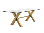 Dandy - Modern Golden & 15mm Glass Dining Table by VIG Furniture - View 5