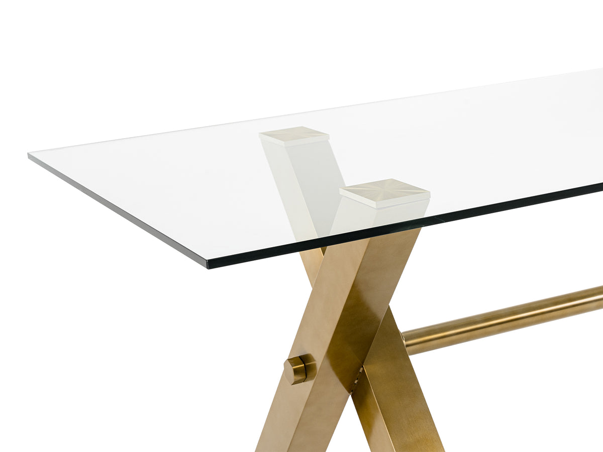 Dandy - Modern Golden & 15mm Glass Dining Table by VIG Furniture - View 7