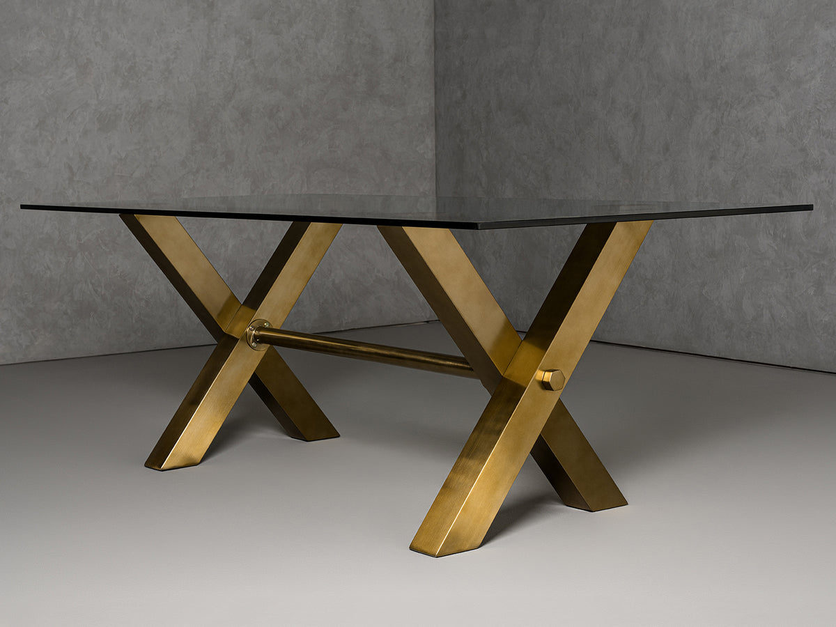 Dandy - Modern Golden & 15mm Glass Dining Table by VIG Furniture - View 9