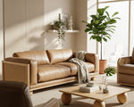 Danson - Modern Tan Leather + Wicker Sofa by VIG Furniture - View 5